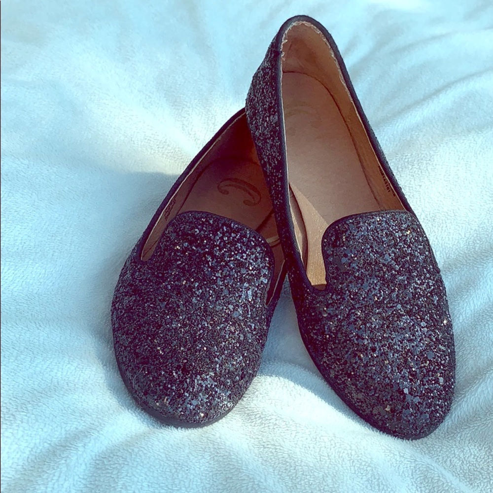 Black Sequin Flats